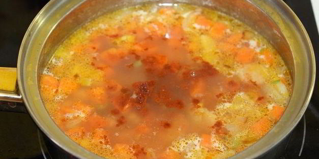 суп-пюре с чечевицей и нутом