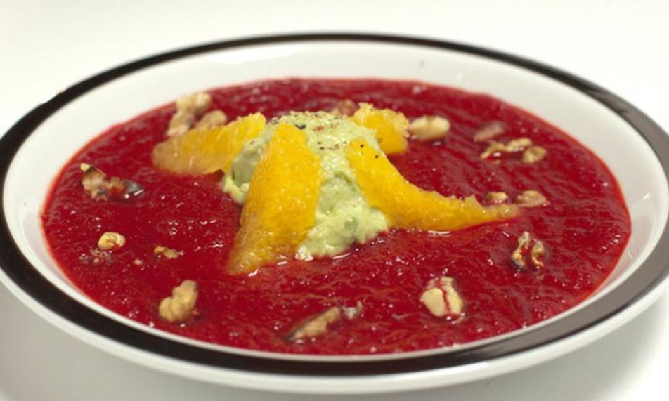 Рецепт свекольный суп-пюре с мороженым из авокадо