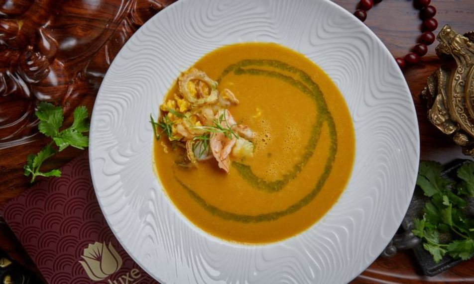 Рецепт тыквенный суп пюре и скрэмбл с креветкой