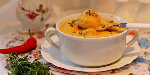 тыквенный суп-пюре с фрикадельками