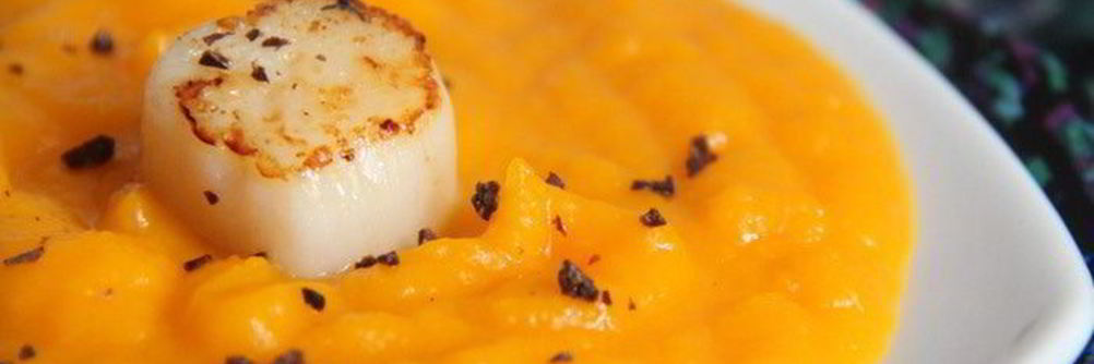 Тыквенный суп-пюре с гребешками