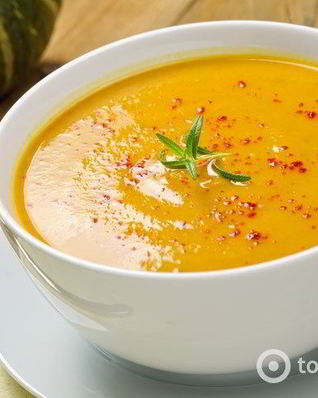 Тыквенный суп-пюре с плавленым сыром
