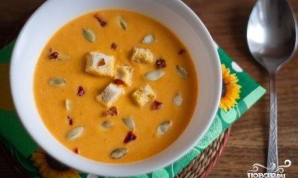 Рецепт вегетарианский суп-пюре из тыквы
