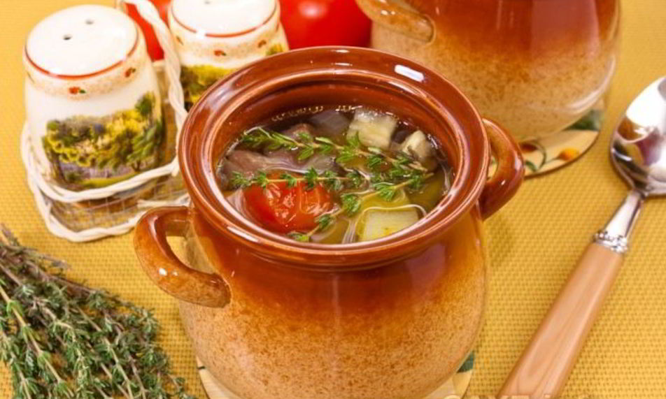 Рецепт суп с бараниной и овощами в горшочке
