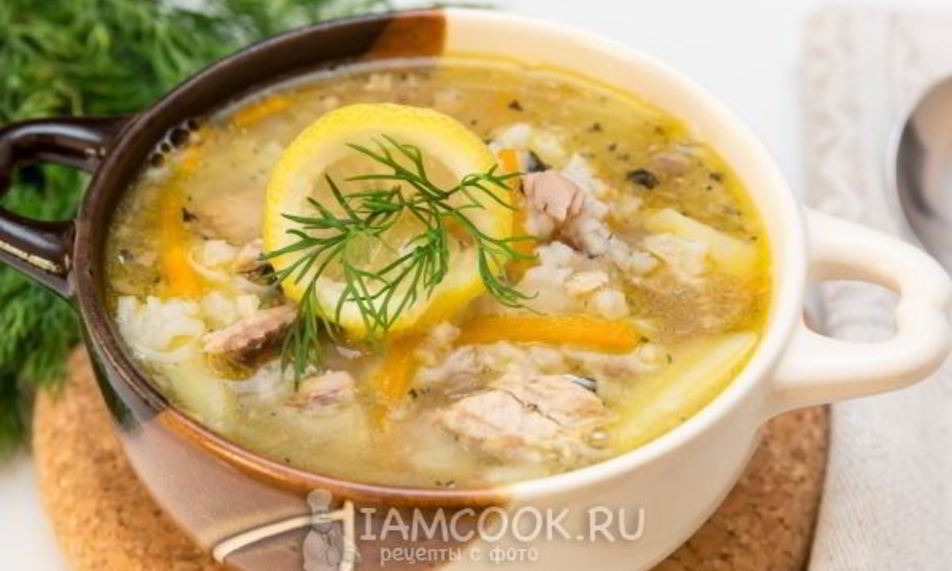 Рецепт суп с консервированной сайрой и рисом