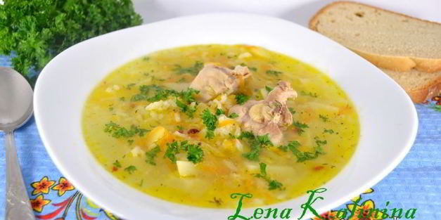 суп с курицей и рисом