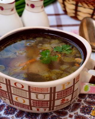 Суп с курицей и шампиньонами
