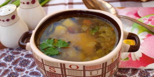 суп с курицей и шампиньонами