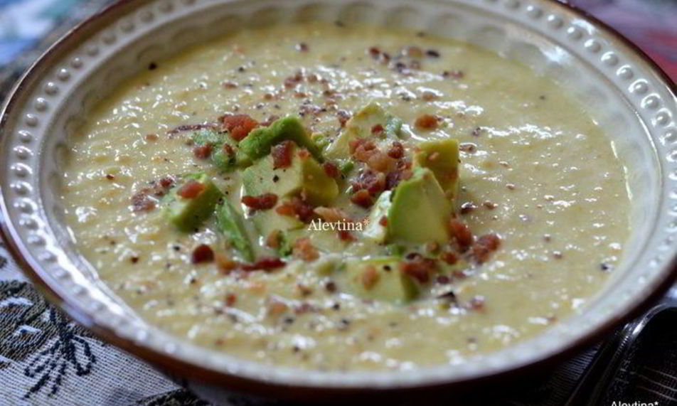 Рецепт суп с луком-пореем и авокадо