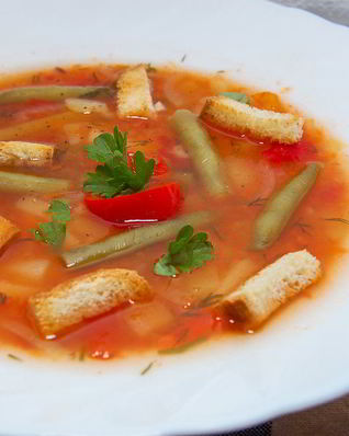 Суп с рисом и болгарским перцем