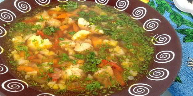 суп с цветной капустой и индейкой