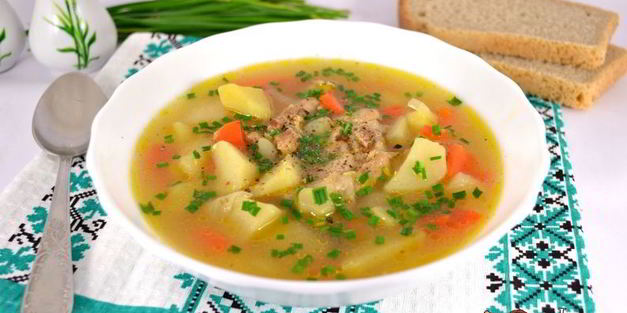 суп со свининой и кукурузной крупой в мультиварке