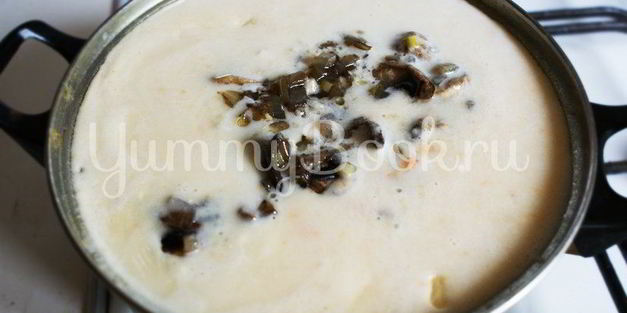 сырный суп с грибами