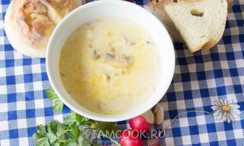 Рецепт сырный суп с шампиньонами