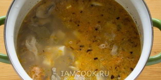 сырный суп с шампиньонами