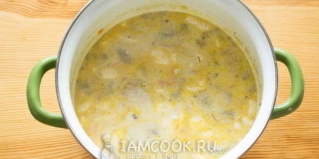 сырный суп с шампиньонами