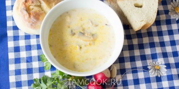 сырный суп с шампиньонами