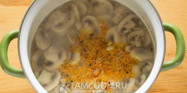 сырный суп с шампиньонами