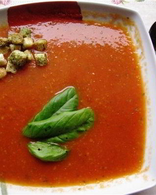 Томатный суп с грибами