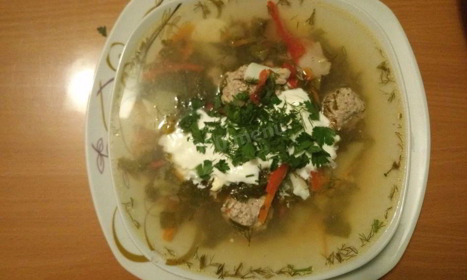 Рецепт зеленый суп с щавелем и индейкой