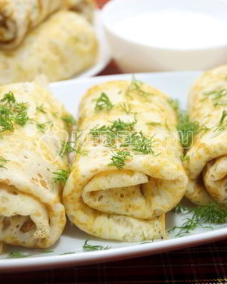 Ажурные блины с фаршем