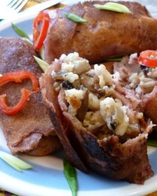 Блинчики, фаршированные щукой и вешенками