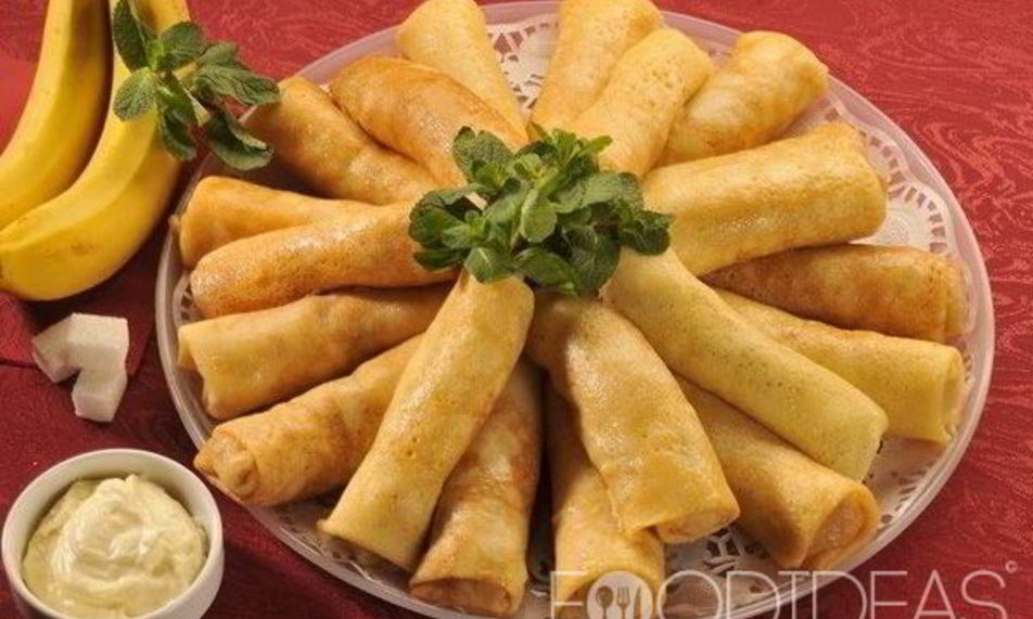 Рецепт блинчики с банановой начинкой