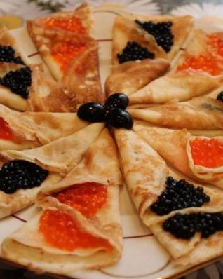 Блинчики с икрой на закуску