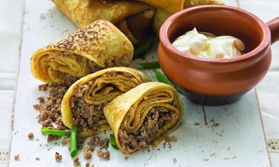 Рецепт блинчики с мясом