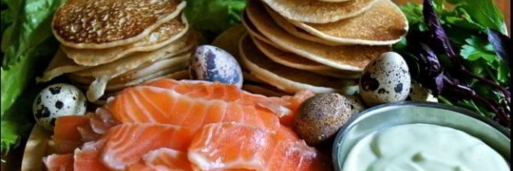 Блинчики с семгой