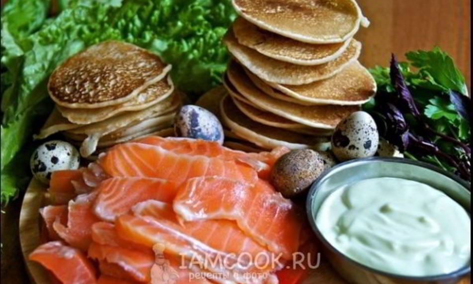 Рецепт блинчики с семгой