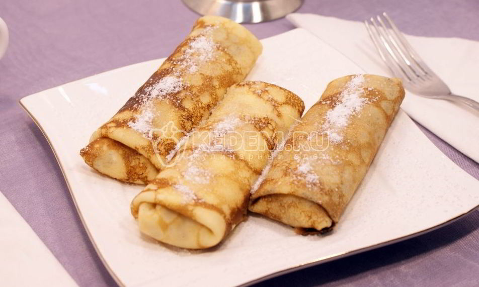 Рецепт блинчики с творогом и изюмом