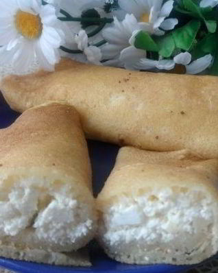 Блинчики с творогом в мультиварке