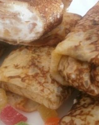 Блинчики с творожно-яблочной начинкой