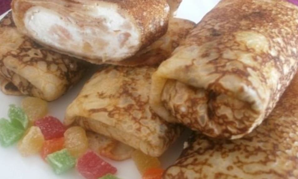 Рецепт блинчики с творожно-яблочной начинкой