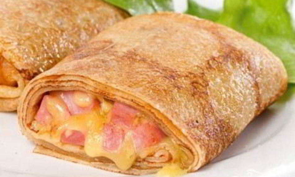 Рецепт блинчики с ветчиной и сыром