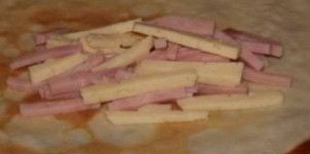 блинчики с ветчиной и сыром