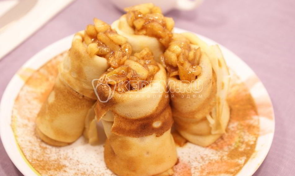 Рецепт блинчики с яблоками и корицей