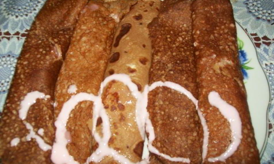 Рецепт блинчики с ягодным соусом