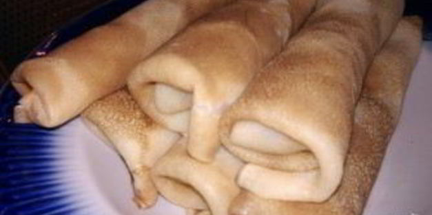 блины на молоке с мясом