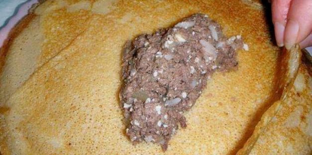 блины с говяжьем сердцем