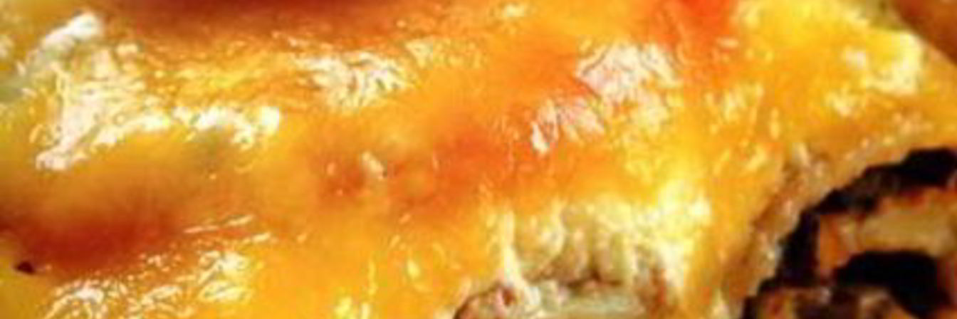 Блины с грибами, запеченные c творогом и сыром