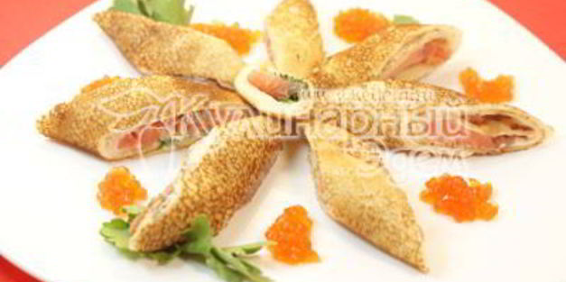 блины с лососем