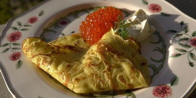 блины с луком и сыром