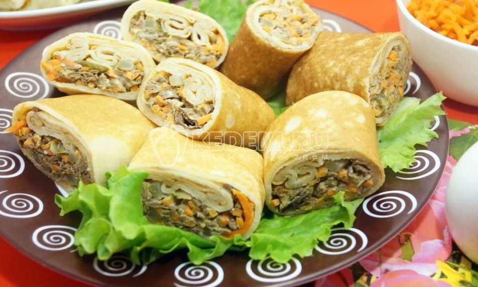 Рецепт блины с печенью закусочные