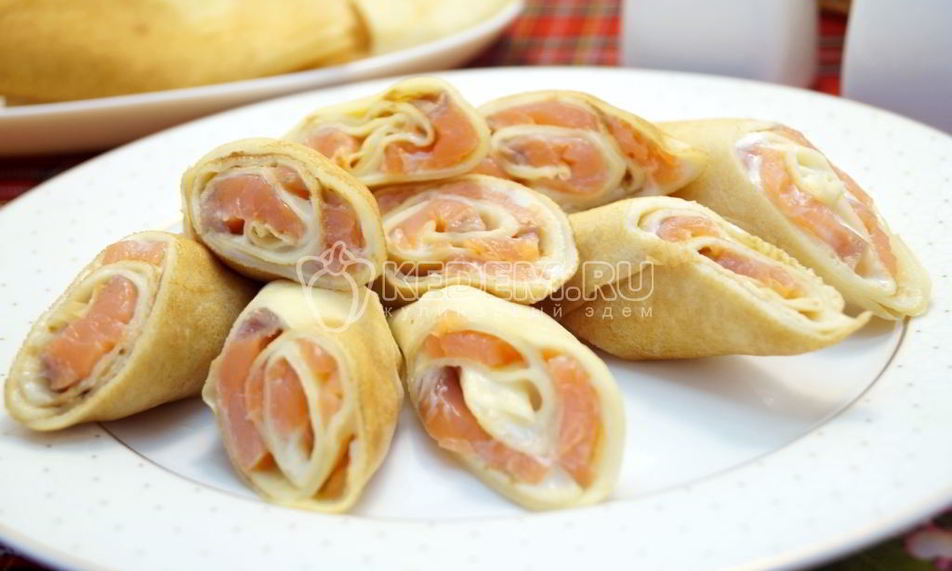 Рецепт блины с семгой и сыром