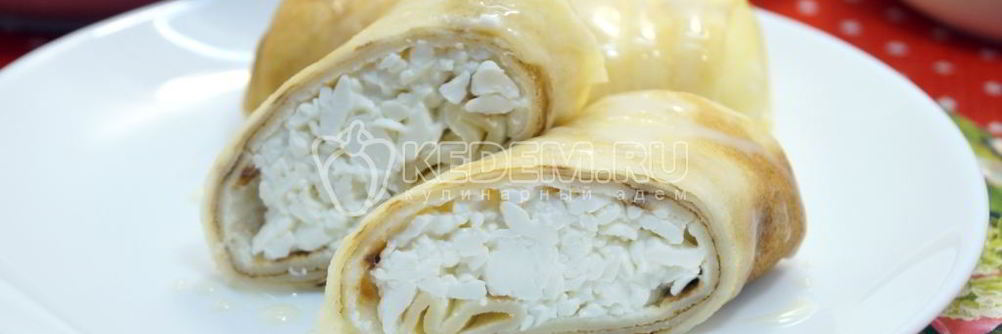 Блины с творогом и сгущенкой