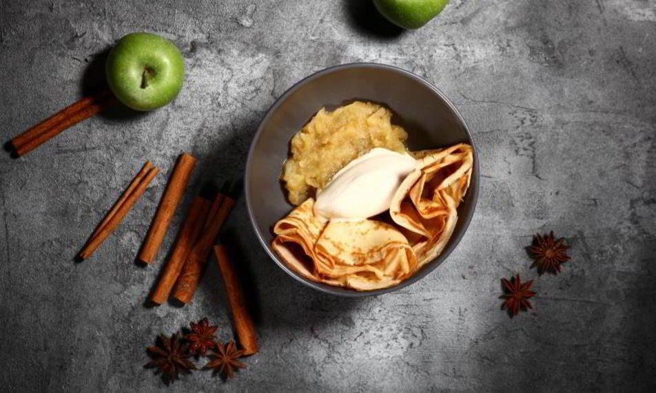 Рецепт блины с яблочным конфи