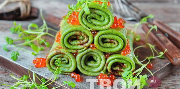 блины с зеленью