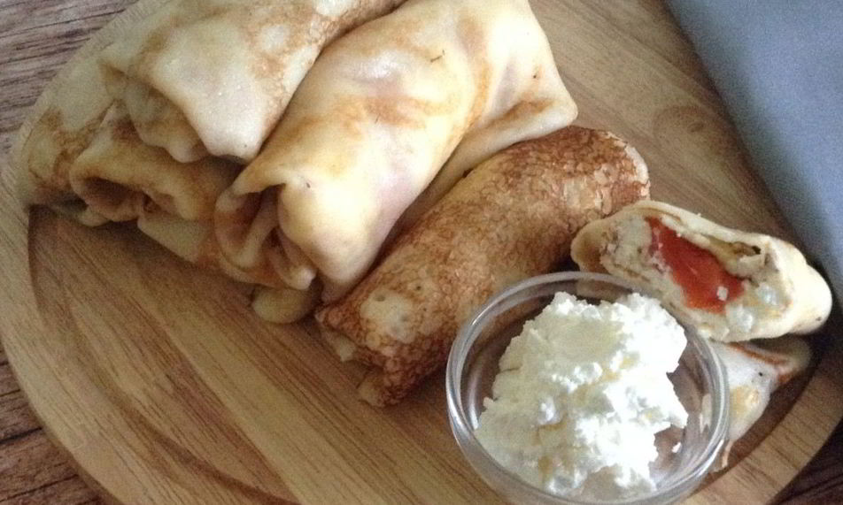 Рецепт блины со сливочным сыром и семгой